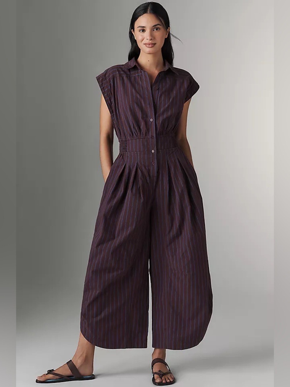 Anthropologie Striped Shirting Parachute Jumpsuit
By Anthropologie Small